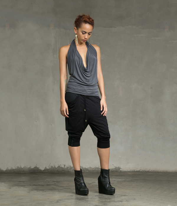 Wave Convertable Halter Top Black