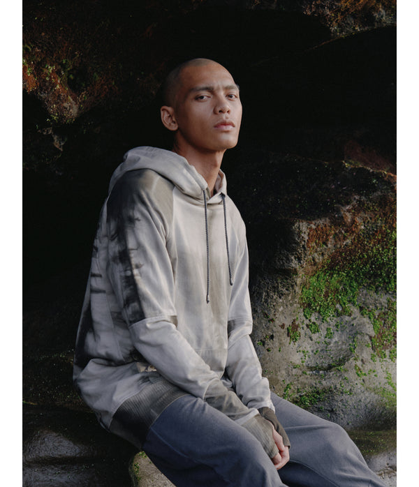 Drawstring hoodie sweatshirt for men crafted from medium weight cotton terry finished with ecovero* ribbing, lined hood.