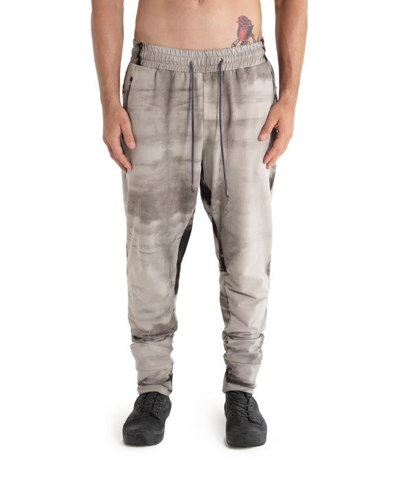 The Heron sweatpants are hand dyed with plants using the shibori dying method. Gothic grunge, luxe lounge wear. Post-apocalyptic, cyber punk sweat pants.