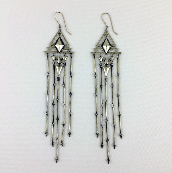 diamond earrings with cast chain