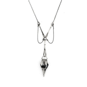 Sterling silver pendant.  Bird skull. Bird of paradise sterling pendant.