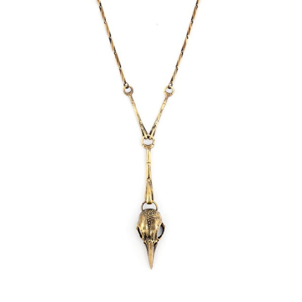 bird of paradise pendulum necklace brass