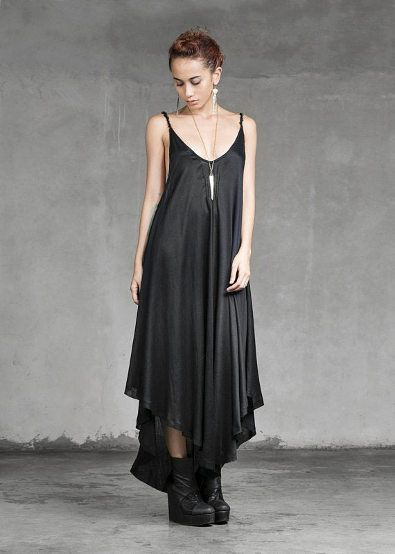 Sheer & flowy bohemian open back dress.